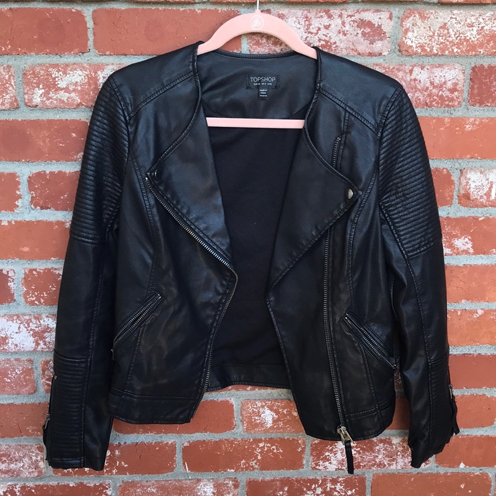 Topshop Faux leather jacket, excellent condition